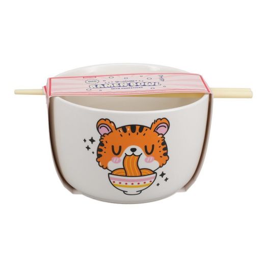 Ramen Tiger Bowl With ChopSticks