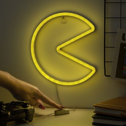 Pac Man Wall Mountable LED Neon Light