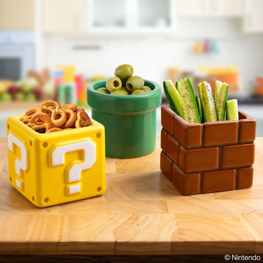 Super Mario Set of 3 Shaped Snack Bowls