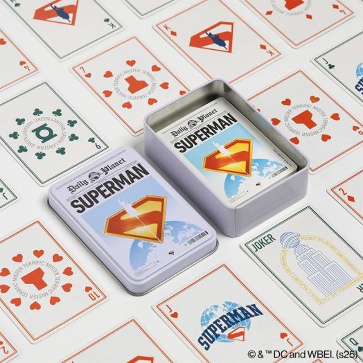 Superman Playing Cards in a Tin