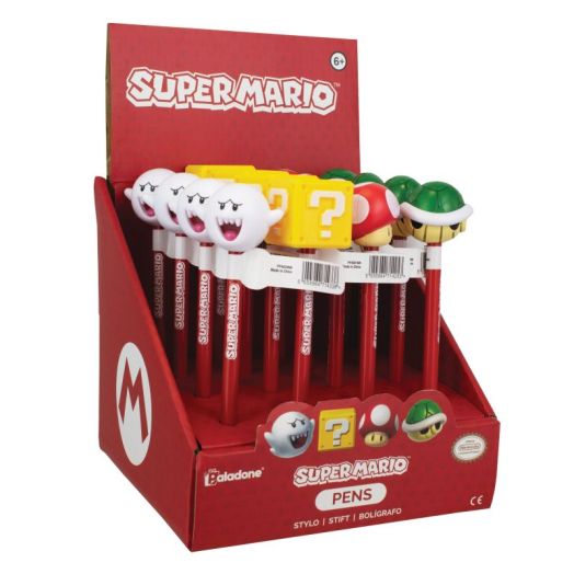 Super Mario Pen Toppers CDU 16pcs