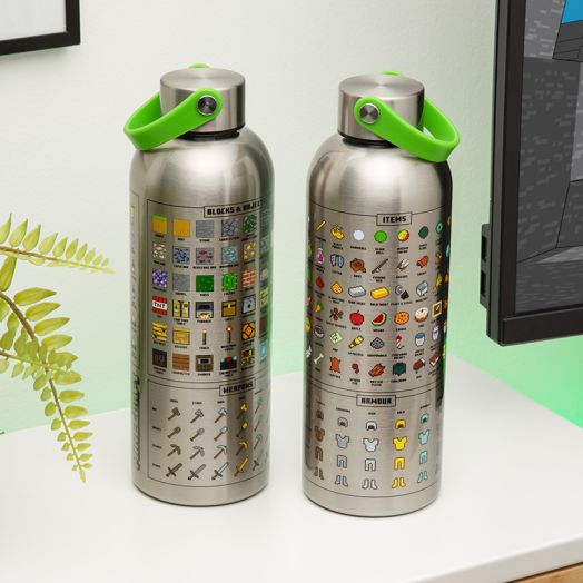 Minecraft Metal Water Bottle with Carry Loop