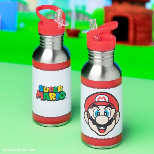 Super Mario Metal Water Bottle with Straw V2
