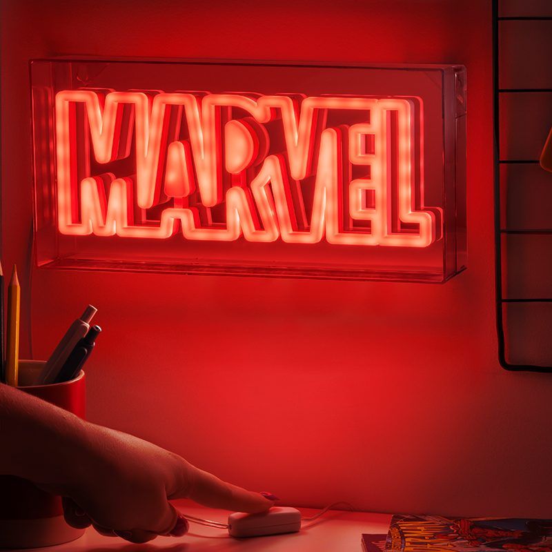 Marvel Red LED Neon Logo Light Homeware Paladone Trade