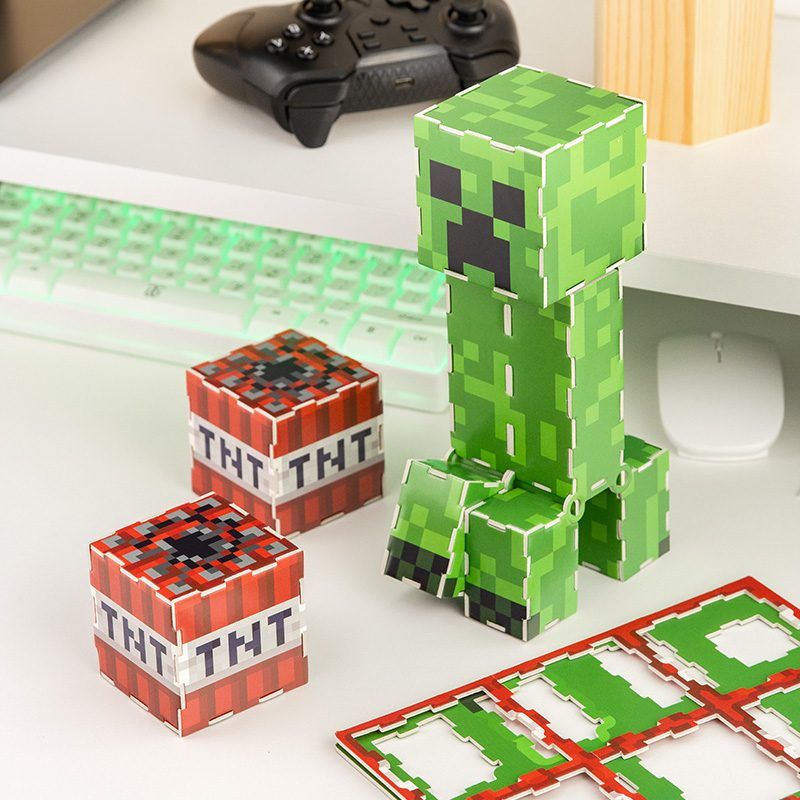 Kit Punto Croce Ufficiale Minecraft Paladone - 4 Personaggi: Creeper, TNT, Spada E Volpe